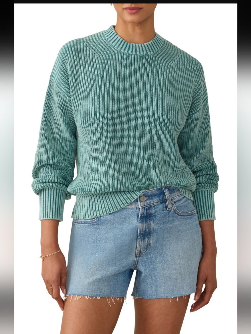 Faherty Sunwashed Organic Cotton Fisherman Sweater